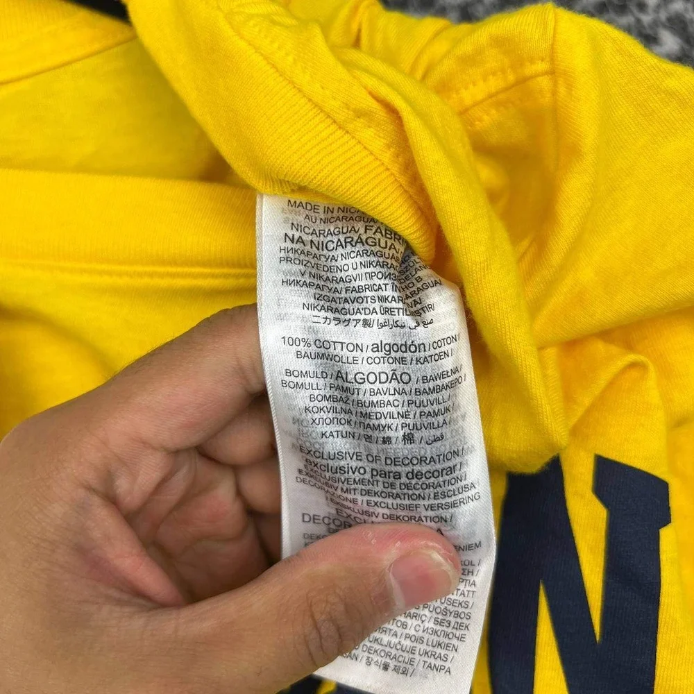 Nike Michigan Wolverines Shirt Men Large Yellow Short Sleeve Jordan New L